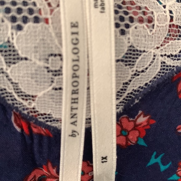 Anthropologie NWT Floral Lace Sleep Top. Plus size 1X - Picture 5 of 10